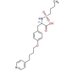 N-丁磺酰基-(4-(4-吡啶基)丁基)-L-酪氨酸结构式