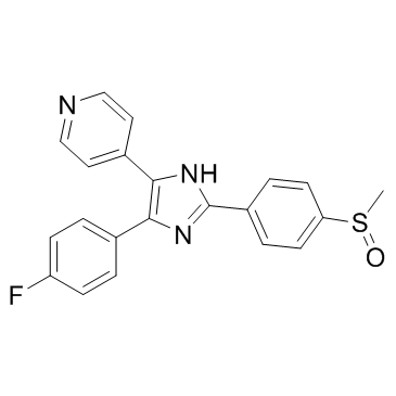 4-(4-氟苯基)-2-(4-甲基亚磺酰基苯基)-5-(4-吡啶基)-1H-咪唑结构式
