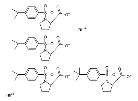 四[1-[(4-叔丁基苯基)磺酰]-(2S)-吡咯烷羧酸]二铑(II)结构式