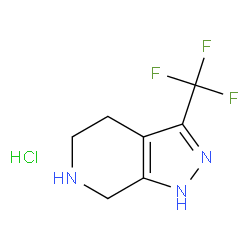 3-(三氟甲基)-4,5,6,7-四氢-1H-吡唑并[3,4-c]吡啶盐酸盐结构式