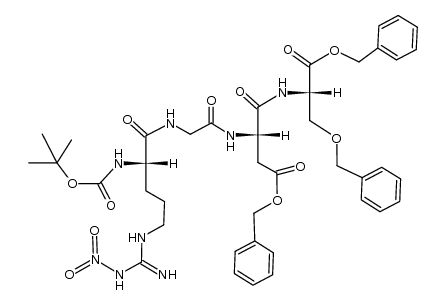 Boc-Arg(Nω-NO2)-Gly-Asp(OBn)-Ser(Bn)-OBn Structure