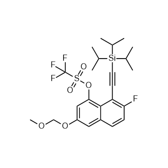 7-氟-3-(甲氧基甲氧基)-8-((三异丙基硅烷基)乙炔基)萘-1-基 三氟甲磺酸酯结构式