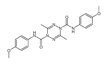 N1,N4-双(4-甲氧基苯基)-3,6-二甲基-1,2,4,5-四嗪-1,4-二羧酰胺结构式