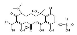 (4S,4aS,5aS,6S,12aR)-7-chloro-4-(dimethylamino)-1,6,10,11,12a-pentahydroxy-6-methyl-3,12-dioxo-4,4a,5,5a-tetrahydrotetracene-2-carboxamide,sulfuric acid Structure