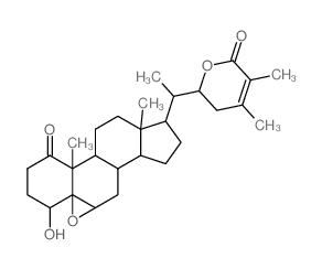 Ergost-24-en-26-oicacid, 5,6-epoxy-4,22-dihydroxy-1-oxo-, d-lactone, (4b,5b,6b,22R)- (9CI)结构式