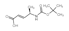 (2E,4r)-4-[[(1,1-二甲基乙氧基)羰基]氨基]-2-戊烯酸结构式
