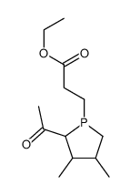 ethyl 3-(2-acetyl-3,4-dimethylphospholan-1-yl)propanoate结构式