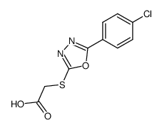 [5-(4-chloro-phenyl)-[1,3,4]oxadiazol-2-ylsulfanyl]-acetic acid Structure