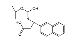 (R)-3-((叔丁氧基羰基)氨基)-3-(萘-2-基)丙酸结构式