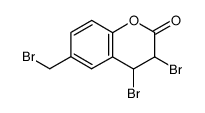 2H-1-Benzopyran-2-one, 3,4-dibromo-6-(bromomethyl)-3,4-dihydro- Structure