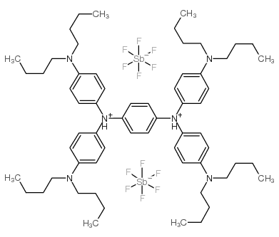 N3,N3,N6,N6-Tetrakis[4-(dibutylamino)phenyl]-1,4-cyclohexadiene-3,6-diaminium hexafluoroantimonate (1:2) Structure