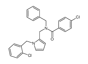 N-benzyl-4-chloro-N-[[1-[(2-chlorophenyl)methyl]pyrrol-2-yl]methyl]benzamide结构式