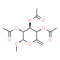 1-O-Methyl-2-O,3-O,4-O-triacetyl-5,6-didehydro-6-deoxy-α-D-glucopyranose Structure