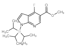 4-氟-1-[三(1-甲基乙基)硅酯]-1H-吡咯并[2,3-B]吡啶-5-羧酸甲酯结构式