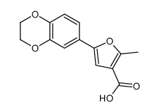 5-(2,3-dihydro-1,4-benzodioxin-6-yl)-2-methylfuran-3-carboxylic acid结构式