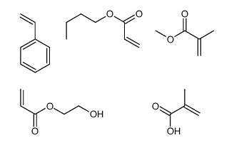 butyl prop-2-enoate,2-hydroxyethyl prop-2-enoate,methyl 2-methylprop-2-enoate,2-methylprop-2-enoic acid,styrene Structure