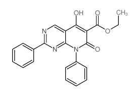 5-羟基-7-氧代-2,8-二苯基-7,8-二氢吡啶并[2,3-d]嘧啶-6-羧酸乙酯结构式