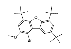 1-bromo-4,6,8-tri-tert-butyl-2-methoxydibenzo[b,d]furan Structure