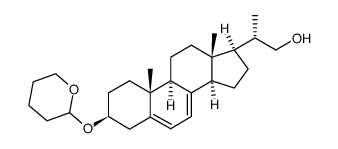 (2S)-2-((3S,9S,10R,13R,14R,17R)-10,13-dimethyl-3-((tetrahydro-2H-pyran-2-yl)oxy)-2,3,4,9,10,11,12,13,14,15,16,17-dodecahydro-1H-cyclopenta[a]phenanthren-17-yl)propan-1-ol结构式