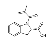 (-)-1-(2-methyl-1-oxo-2-propenyl)indoline-2-carboxylic acid结构式