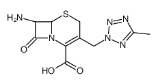 (6R,7R)-7-Amino-3-[(5-methyl-2H-tetrazol-2-yl)methyl]-8-oxo-5-thia-1-azabicyclo[4.2.0]oct-2-ene-2-carboxylic acid structure