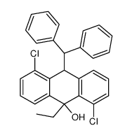 9-ethyl-10-benzhydryl-1,5-dichloro-9,10-dihydro-[9]anthrol Structure
