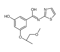 3-hydroxy-5-[(2S)-1-methoxypropan-2-yl]oxy-N-(1,3-thiazol-2-yl)benzamide结构式