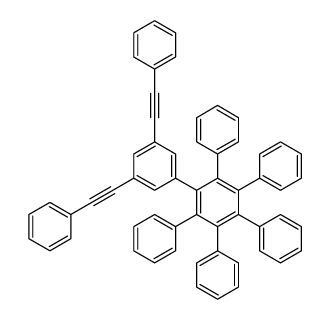 1-[3,5-bis(2-phenylethynyl)phenyl]-2,3,4,5,6-pentakis-phenylbenzene结构式