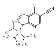 4-氯-1-[三(1-甲基乙基)硅酯]-1H-吡咯并[2,3-B]吡啶-5-甲腈结构式