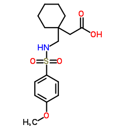 [1-({[(4-Methoxyphenyl)sulfonyl]amino}methyl)cyclohexyl]acetic acid Structure