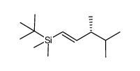 (-)-(3R,1E)-[tert-butyl-(3,4-dimethyl-pent-1-enyl)(dimethyl)]silane结构式