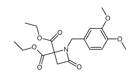diethyl 1-(3,4-dimethoxybenzyl)-4-oxoazetidine-2,2-dicarboxylate Structure