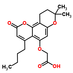 [(4-Butyl-8,8-dimethyl-2-oxo-9,10-dihydro-2H,8H-pyrano[2,3-f]chromen-5-yl)oxy]acetic acid Structure