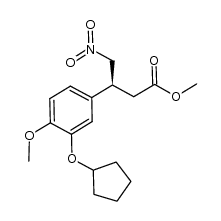 (S)-methyl 3-(3-cyclopentyloxy-4-methoxyphenyl)-4-nitrobutanoate结构式