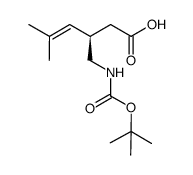(R)-3-((tert-butoxycarbonylamino)methyl)-5-methylhex-4-enoic acid Structure