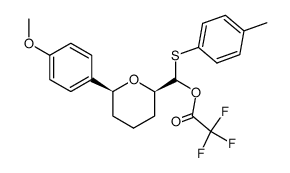 (S)-((2R,6S)-6-(4-methoxyphenyl)tetrahydro-2H-pyran-2-yl)(p-tolylthio)methyl 2,2,2-trifluoroacetate结构式