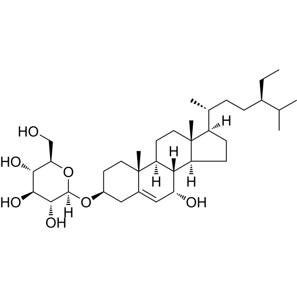 7alpha-羟基谷甾醇 3-O-beta-D-葡萄糖苷结构式
