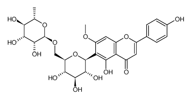genkwanin-6-C-[α-rhamnopyranosyl(1→6)]-β-glucopyranoside Structure