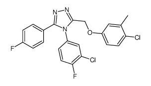 4-(3-chloro-4-fluorophenyl)-3-[(4-chloro-3-methylphenoxy)methyl]-5-(4-fluorophenyl)-1,2,4-triazole结构式