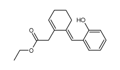 (E)-ethyl 2-(6-(2-hydroxybenzylidene)cyclohex-1-en-1-yl)acetate结构式