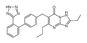 8-ethyl-4-propyl-3-[[4-[2-(2H-tetrazol-5-yl)phenyl]phenyl]methyl]-1,5, 7,9-tetrazabicyclo[4.3.0]nona-3,5,7-trien-2-one结构式
