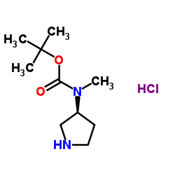N-甲基-N-[(3S)-吡咯烷基-3-基]氨基甲酸叔丁酯盐酸盐结构式