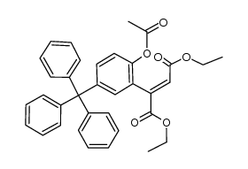 diethyl 2-(2-acetoxy-5-tritylphenyl)fumarate Structure