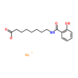8-(2-羟基苯甲酰胺基)辛酸钠结构式