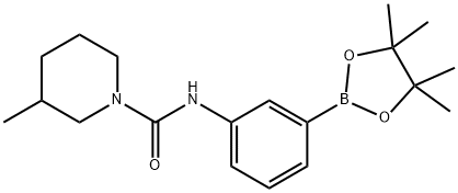 3-((3-甲基哌啶-1-基)甲酰胺基)苯硼酸频哪醇酯结构式
