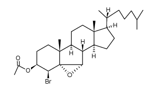 3β-Acetoxy-4β-brom-5α,6α-epoxy-B-norcholestan结构式
