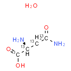 L-天冬酰胺-¹³C₄一水合物结构式