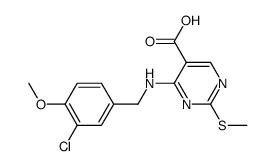 4-((3-氯-4-甲氧基苄基)氨基)-2-(甲硫基)嘧啶-5-羧酸结构式