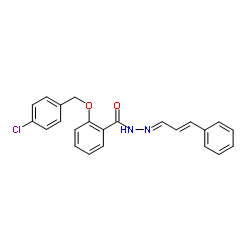 2-[(4-Chlorobenzyl)oxy]-N'-[(1E,2E)-3-phenyl-2-propen-1-ylidene]benzohydrazide Structure