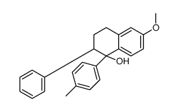 6-methoxy-1-(4-methylphenyl)-2-phenyl-3,4-dihydro-2H-naphthalen-1-ol结构式